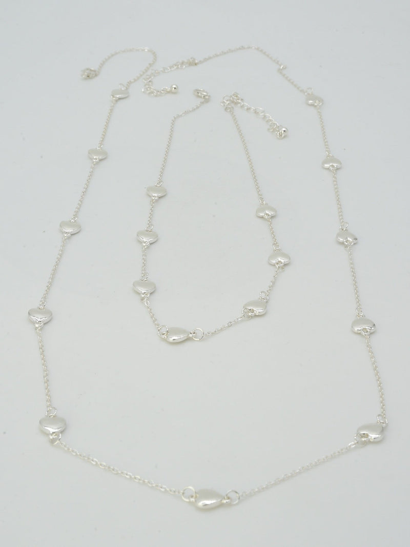 CN4396 Heart Station 2 Piece Long Necklace - MiMi Wholesale