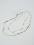 CN4404 2 Piece Chain and Glass Bead Necklace - MiMi Wholesale