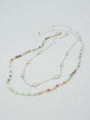 CN4404 2 Piece Chain and Glass Bead Necklace - MiMi Wholesale