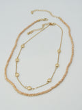 CN4404 2 Piece Chain and Glass Bead Necklace - MiMi Wholesale