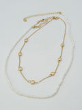 CN4404 2 Piece Chain and Glass Bead Necklace - MiMi Wholesale