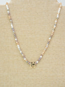 CN4406 Beaded Initial Necklace - MiMi Wholesale
