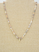 CN4406 Beaded Initial Necklace - MiMi Wholesale