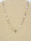 CN4406 Beaded Initial Necklace - MiMi Wholesale