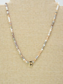 CN4406 Beaded Initial Necklace - MiMi Wholesale
