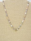 CN4406 Beaded Initial Necklace - MiMi Wholesale