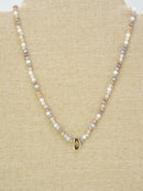 CN4406 Beaded Initial Necklace - MiMi Wholesale