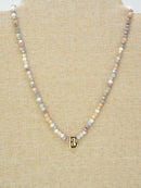 CN4406 Beaded Initial Necklace - MiMi Wholesale