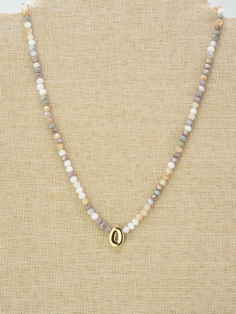 CN4406 Beaded Initial Necklace - MiMi Wholesale