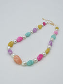 CN4410 Acrylic Pearl Bead Necklace - MiMi Wholesale