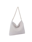CSD019 Chevron Embossed Chain Strap Hobo Bag - MiMi Wholesale