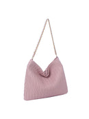 CSD019 Chevron Embossed Chain Strap Hobo Bag - MiMi Wholesale