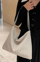 CSD019 Chevron Embossed Chain Strap Hobo Bag - MiMi Wholesale