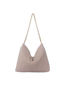 CSD019 Chevron Embossed Chain Strap Hobo Bag - MiMi Wholesale