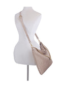 CSD019 Chevron Embossed Chain Strap Hobo Bag - MiMi Wholesale