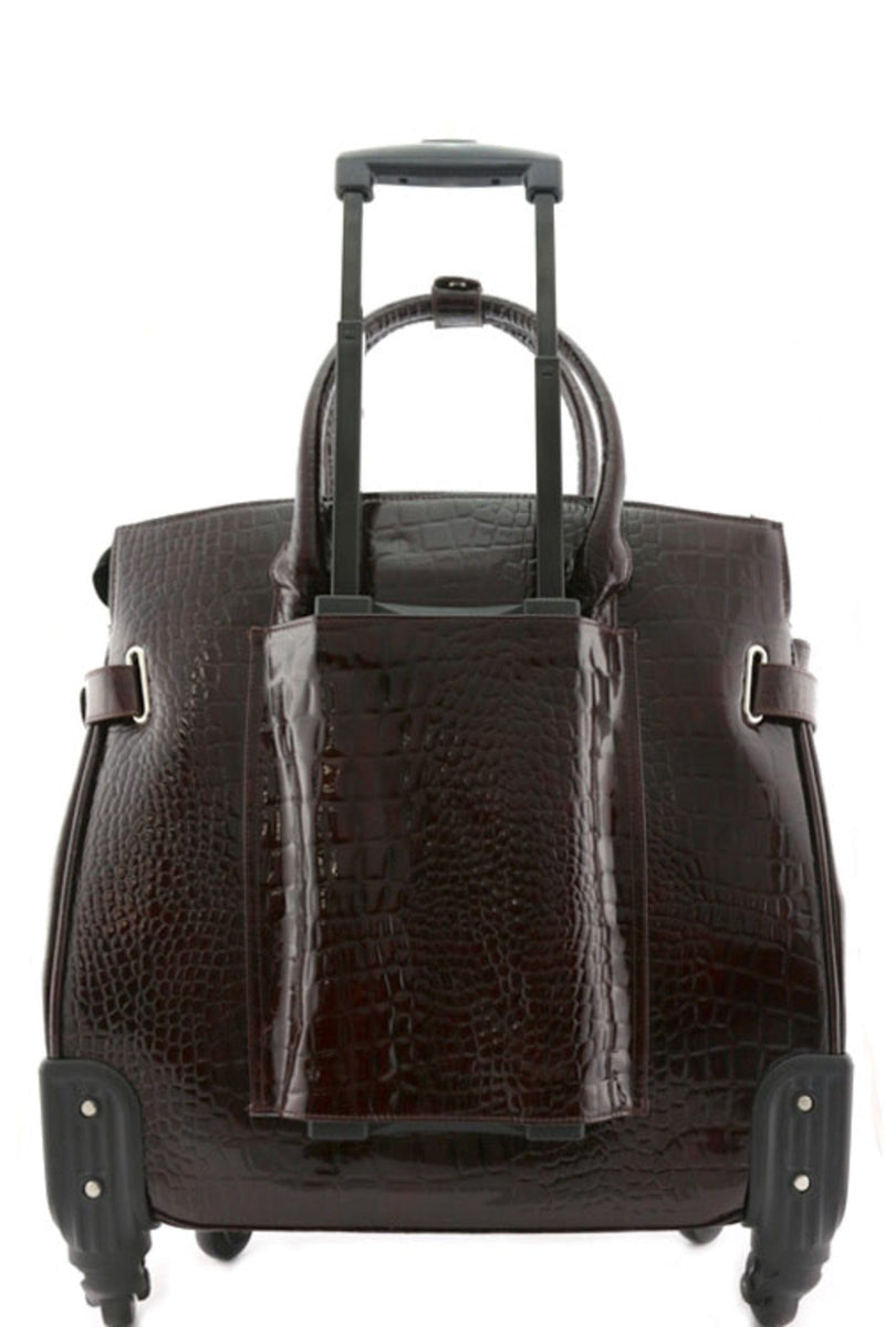 CT2668FW Croc Rolling Luggage Bag - MiMi Wholesale