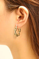 DJE310683 14K Chain Link Hoop Earrings - MiMi Wholesale