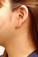 DJE310688 14K Quadruple C Hoop Post Earrings - MiMi Wholesale