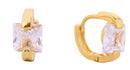 DJE310691 14K Princess Cut CZ Huggie Earrings - MiMi Wholesale