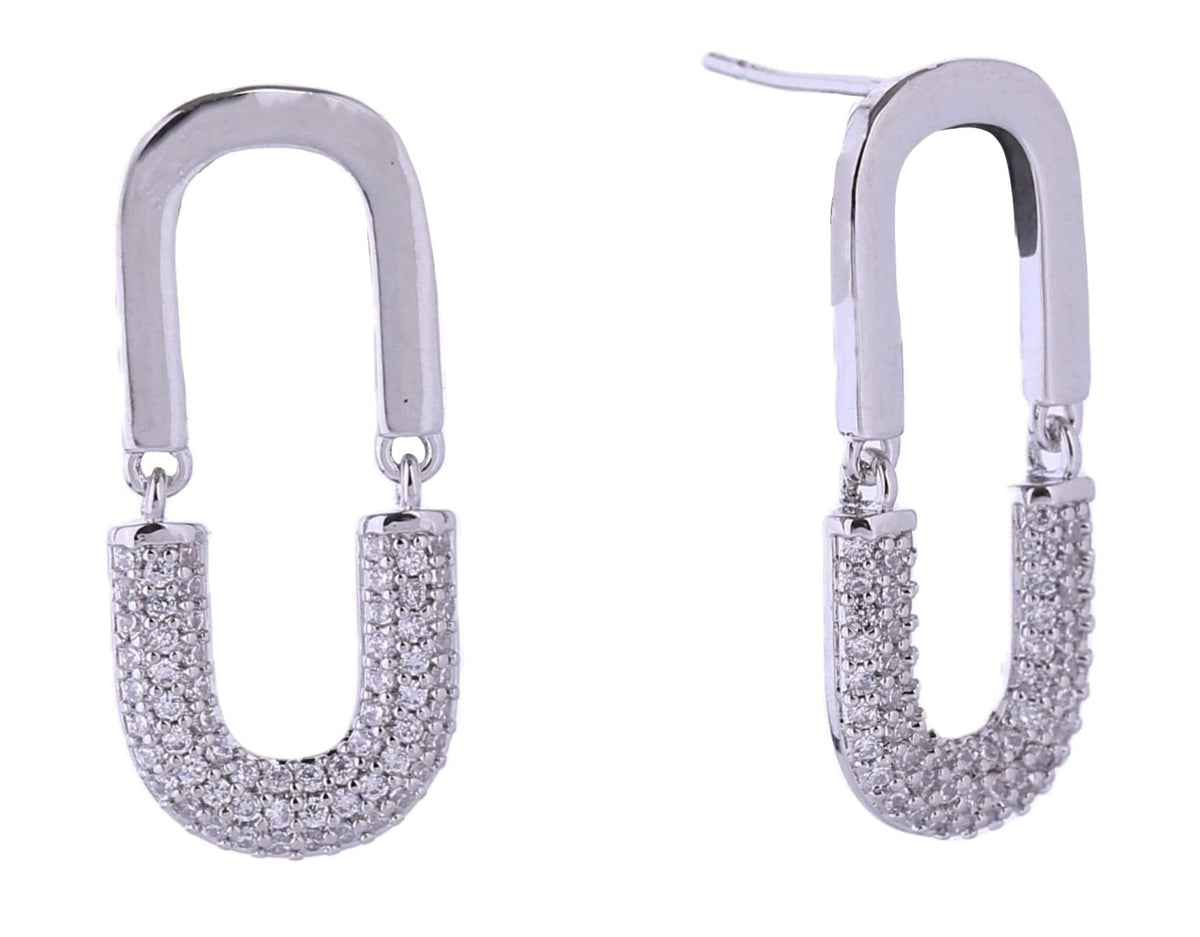 DJE310695 14K Oval Link Post Earrings - MiMi Wholesale