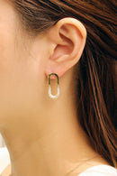 DJE310695 14K Oval Link Post Earrings - MiMi Wholesale