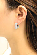 DJE310698 14K Geometric Pave CZ Post Earrings - MiMi Wholesale