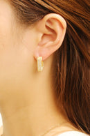 DJE310698 14K Geometric Pave CZ Post Earrings - MiMi Wholesale