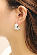 DJE310701 14K Crossover Pave CZ Post Earrings - MiMi Wholesale