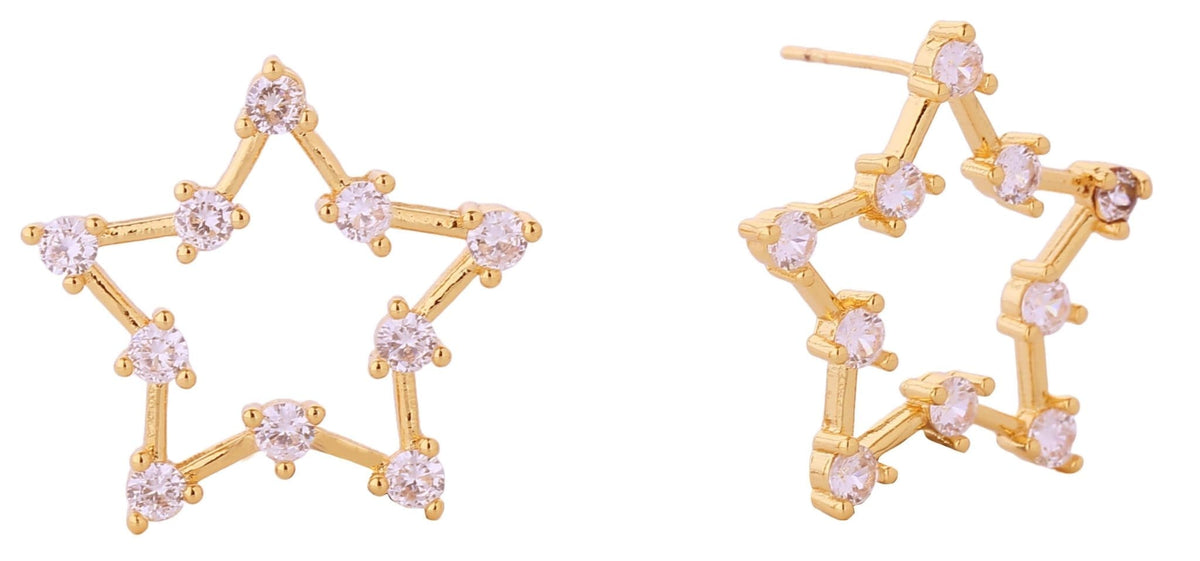 DJE310702 14K Open Star Post Earrings - MiMi Wholesale