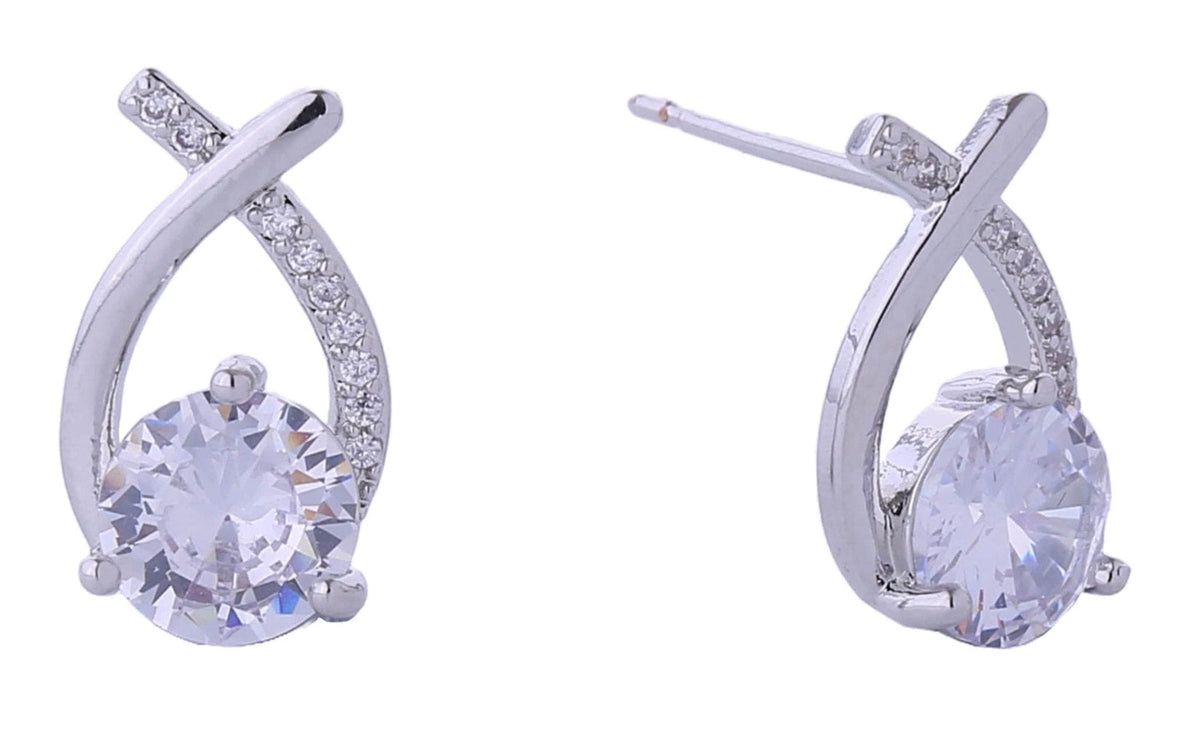 DJE310704 14K Mermaid Tail CZ Post Earrings - MiMi Wholesale