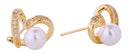 DJE310708 14K Heart Pearl Post Earrings - MiMi Wholesale