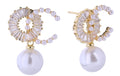 DJE310710 14K O-C Pearl Drop Post Earrings - MiMi Wholesale