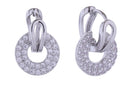 DJE310713 14K Circle Drop Pave CZ Earrings - MiMi Wholesale