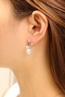 DJE310720 14K Curling Pearl Drop Post Earrings - MiMi Wholesale