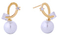 DJE310720 14K Curling Pearl Drop Post Earrings - MiMi Wholesale