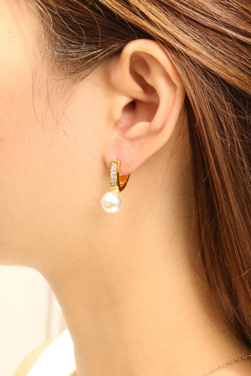 DJE310721 14K Pearl Drop Earrings - MiMi Wholesale