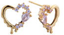 DJE310800 14K Dipped Love Pave CZ Post Earrings - MiMi Wholesale