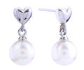 DJE310802 14K Pearly Heart Post Earrings - MiMi Wholesale