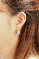 DJE310807 14K Mystic Heart Pave CZ Post Earrings - MiMi Wholesale