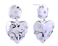 DJE310808 14K Crinkle Heart Pave CZ Post Earrings - MiMi Wholesale