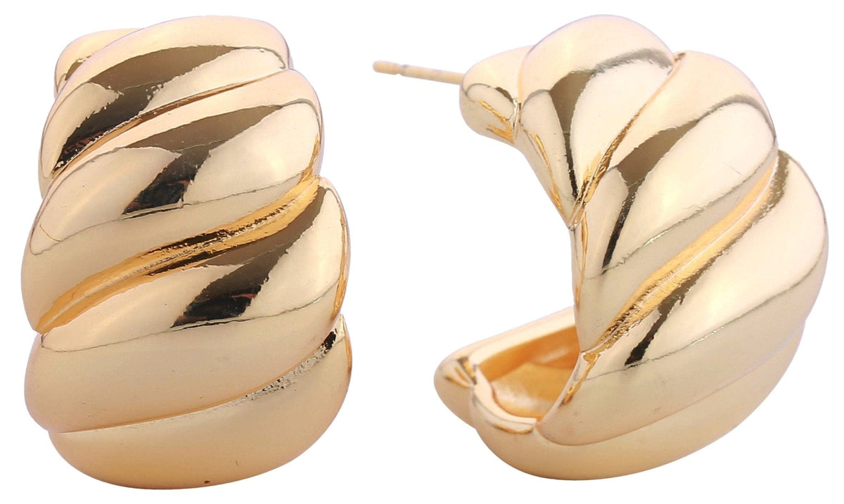 DJE310815 14K Big Wave Post Earrings - MiMi Wholesale