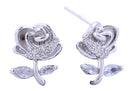 DJE310822 14K Rose Romance Pave CZ Post Earrings - MiMi Wholesale