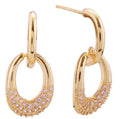 DJE310824 14K Lucky Drop Pave CZ Post Earrings - MiMi Wholesale