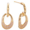 DJE310824 14K Lucky Drop Pave CZ Post Earrings - MiMi Wholesale