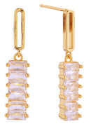 DJE310830 14K Dangling Pave CZ Post Earrings - MiMi Wholesale