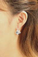 DJE310846 14K Symmetric Puff Hoop Pincatch Earrings - MiMi Wholesale