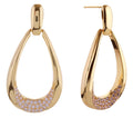 DJE310850 14K Tear Drop Dangle Hoop Pave CZ Post Earrings - MiMi Wholesale