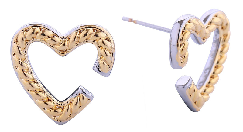 DJE310860 14K Mended Heart Post Earrings - MiMi Wholesale