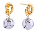 DJE310862 14K Knot ORB Dangle Post Earrings - MiMi Wholesale