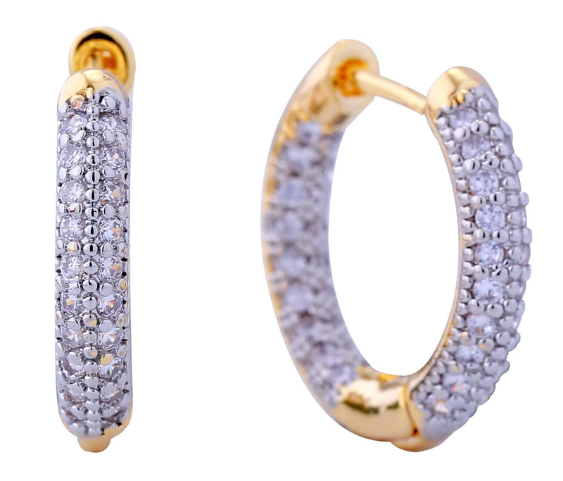 DJE310867 14K Dipped Pave Micro CZ Hoop Earrings - MiMi Wholesale